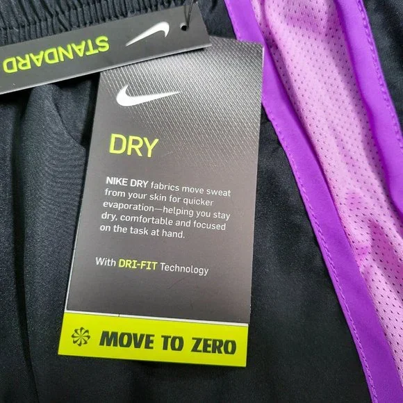 Nike Dry Short Women's Move to Zero Running Training Black Purple CU8890-023 - Picture 3 of 6